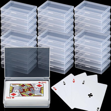 Playing Card Box Clear Plastic Playing Card Deck Case Snap Closed Holder Storage