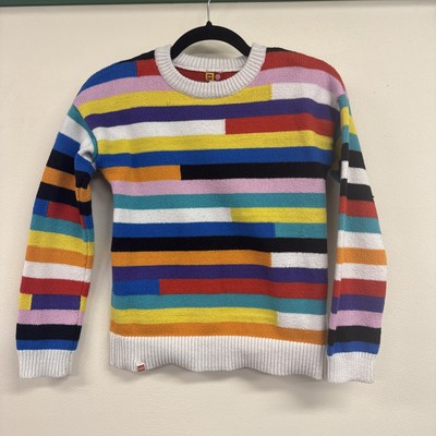 LEGO Target Collab Youth Sweater Girl Boy Stripe Crewneck Colorful Sz L Knit