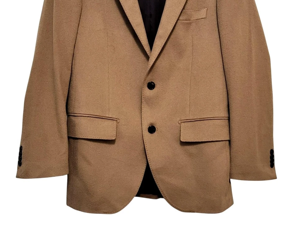 Blazer Club Monaco Grant Fit Loro Piana Cachemira Hombres Talla 36 Camel Chaqueta a Medida Foto 4 de 4