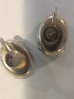 Vintage Coro Earrings Green Oval Lovely Faceted Glass Prongset Stones Screwback — photo 4