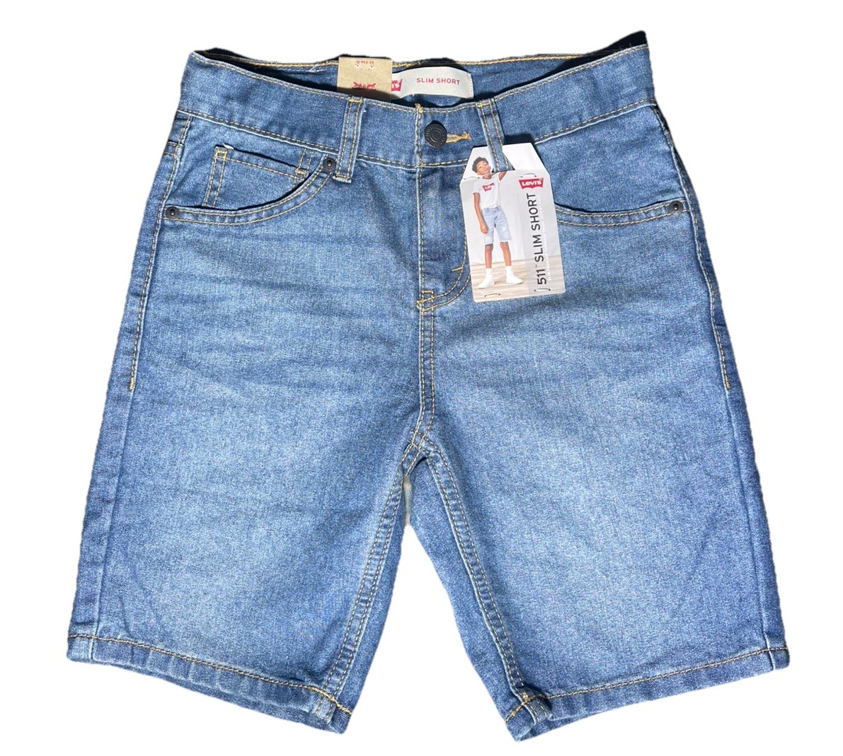 Levi's Boys Adjustable Waistband Slim Fit Denim Shorts Size 10 reg 