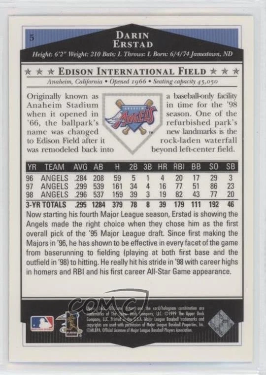 1999 Ultimate Victory Darin Erstad #5 - Image 2 of 2