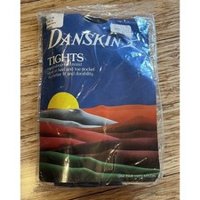 DANSKIN vintage 80's Black Tights, size A, STYLE 69 Seamless Knit In Heel  Toe