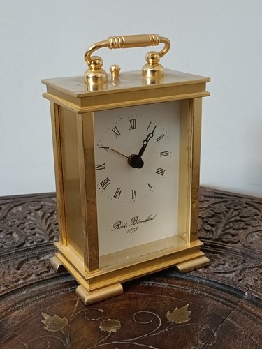 Vintage Brass Cased Heavy Robert Blandford 1873 Gold Brass Carriage Clock Read - Picture 8 of 11