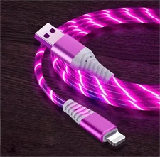 LED Light-Up Charging Cable Flowing 1 Meter LED Charger Cord for iPhone 11/12/13