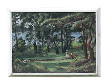 Max Grabowski (1897–1981) – Uferweg am Langen See, 1961 – Öl auf Holz, Signiert