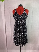Calvin Klein Women's Black White Classic Dress Size Small Work Wear Formal C739