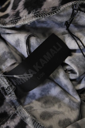 Norma Kamali Womens High Rise Leopard Printed Cargo Jog Pants Gray Size Large - Picture 6 of 6