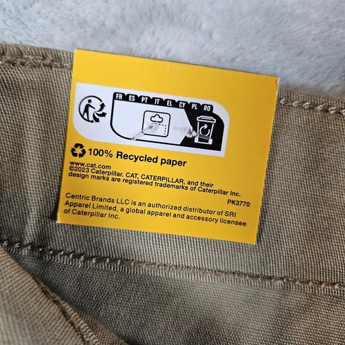 CAT Caterpillar Mens Khaki Canvas Carpenter Utility Shorts Size 38 NWT - Picture 13 of 17