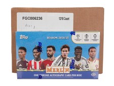 2024/25 TOPPS CHROME MERLIN UEFA CLUB COMPETITIONS SOCCER HOBBY 12-BOX CASE