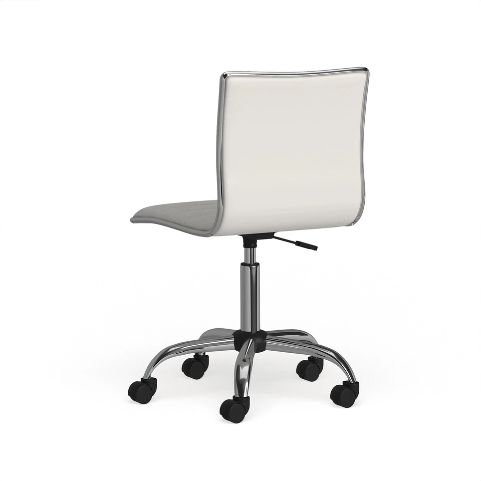 Carson Carrington Lund Modern Chrome Office Chair White - Image 2 of 4