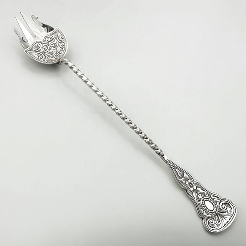 UNGEWÖHNLICHE SELTENE EINLEGGABEL STERLINGSILBER VIKTORIANISCH Birmingham 1895 H Williamson