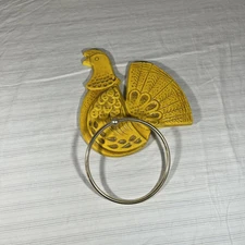 Vintage Syroco MCM Yellow Chicken Wall Decor Towel Holder Made in USA M1