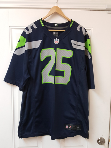 Seattle Seahawks Richard Sherman 25 jersey On Field LOB home blue Nike NFL XL - Picture 2 of 10