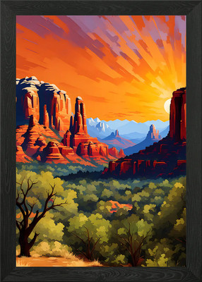 Schüchterner Sedona Himmel gerahmtes Wandbild Poster Leinwanddruck Bild