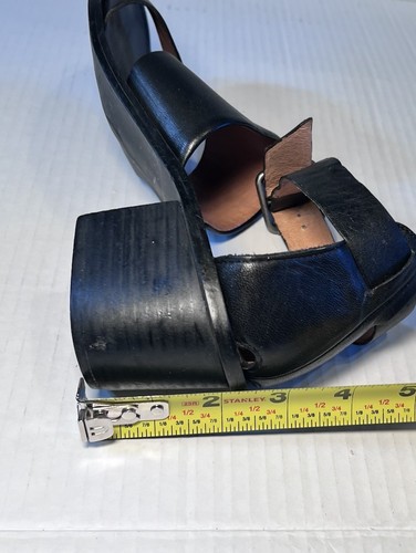 Madewell Womens 8.5 Black Leather Sandals Block Heel The Warren - Picture 10 of 11