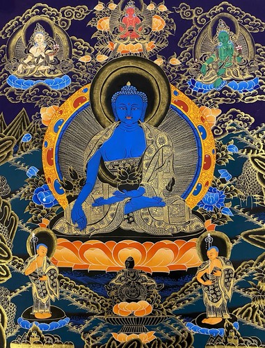 Handpainted Tibetan Chinese Medicine Thangka painting yoga Buddha Thanka Art 1 - Picture 2 of 6