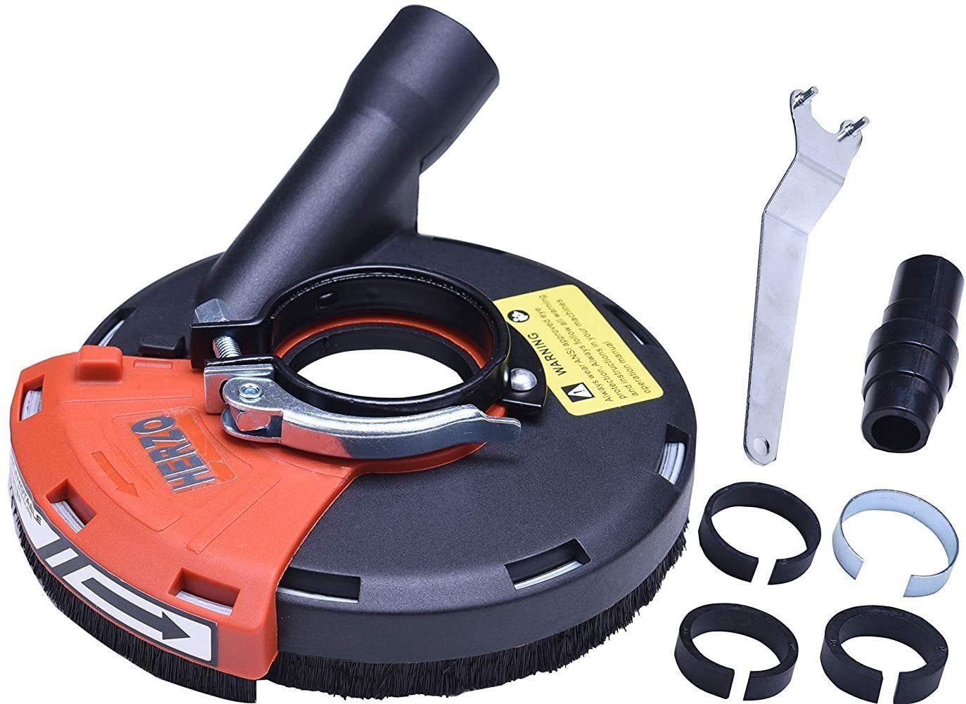 HERZO Universal Surface Grinding Dust Shroud for Angle 115/125mm, Black