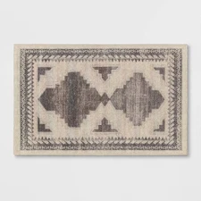2'6"x3'10" Washable Cromwell Printed Style Rug Tan - Threshold