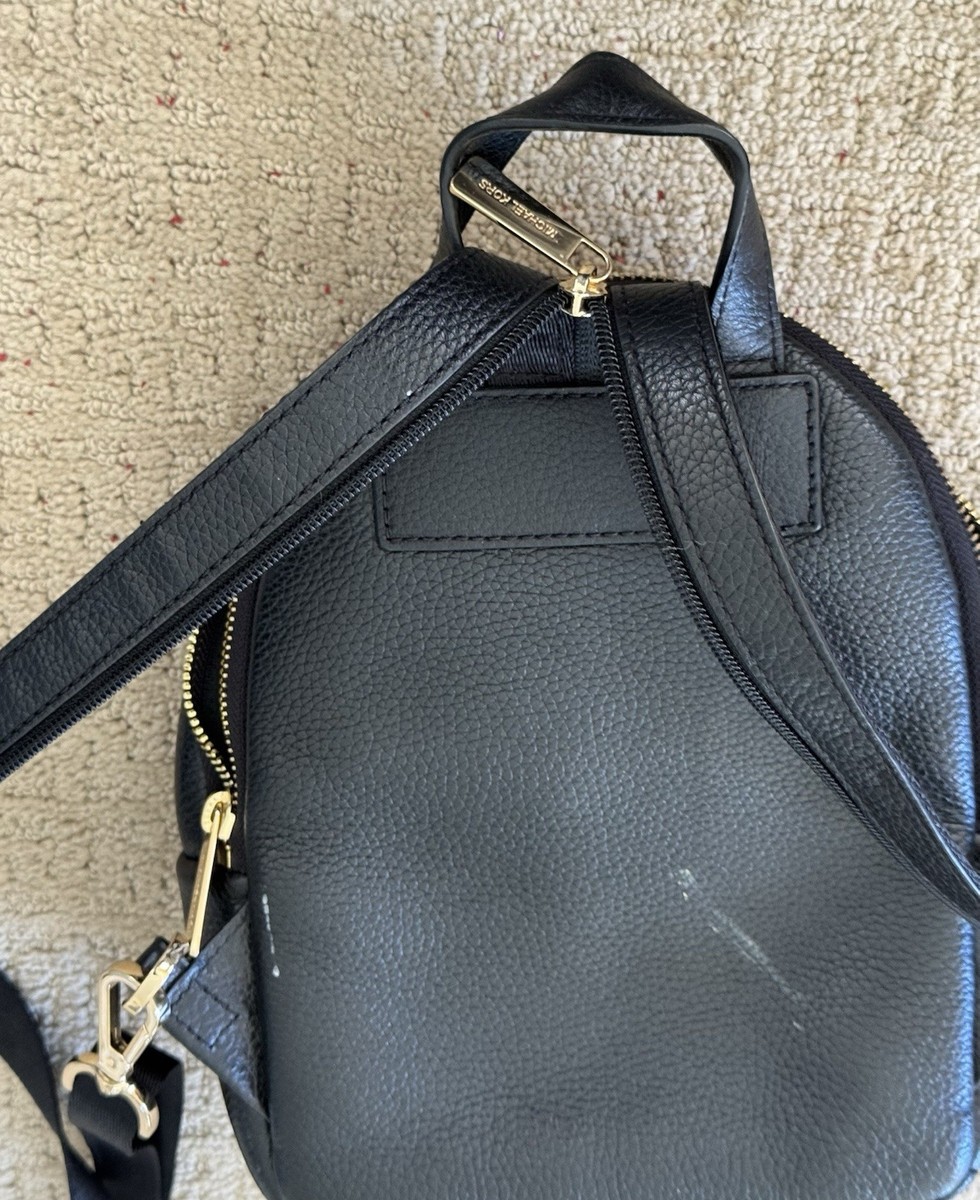 Michael Kors Black Mini Signature Backpack with Gold Plate Backpack Black Michael Michael Kors Abbey Medium Signature  main image 3