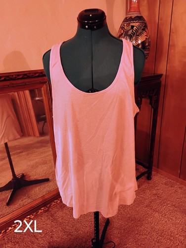 Canotta donna alternativa rosa chiaro scollo a scoop senza maniche in jersey taglia 2XL - Foto 3 di 3
