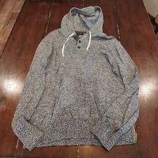 Banana Republic Knit Hooded Sweatshirt Men's XL Gray