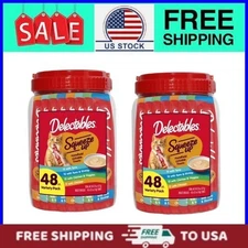 2 pack, Hartz Delectables Squeeze Up Variety Pack of Wet Treats, 48 ​​Count Jar