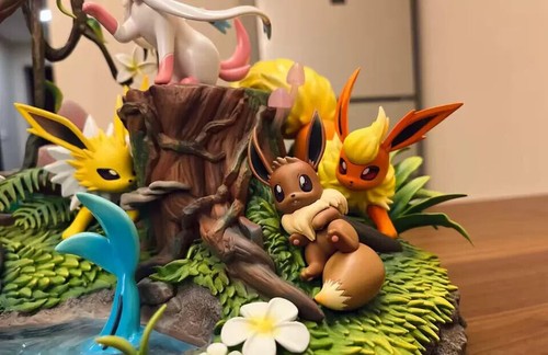 EEVEE FAMILY Figura Estatua Pintada Anime PVC Modelo Coleccionables Juguetes en Caja Regalo - Imagen 4 de 8
