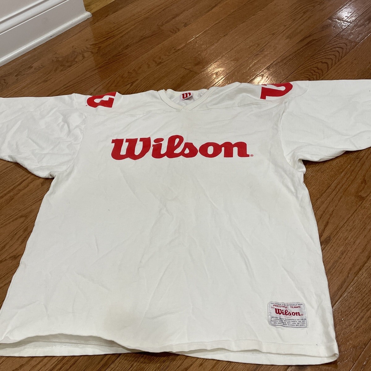 90s ビンテージ 米国製 ベースボール シャツ ジャージ Wilson 44 Vintage Wilson T-Shirt Jersey Prestige Teams by Wilson 80s