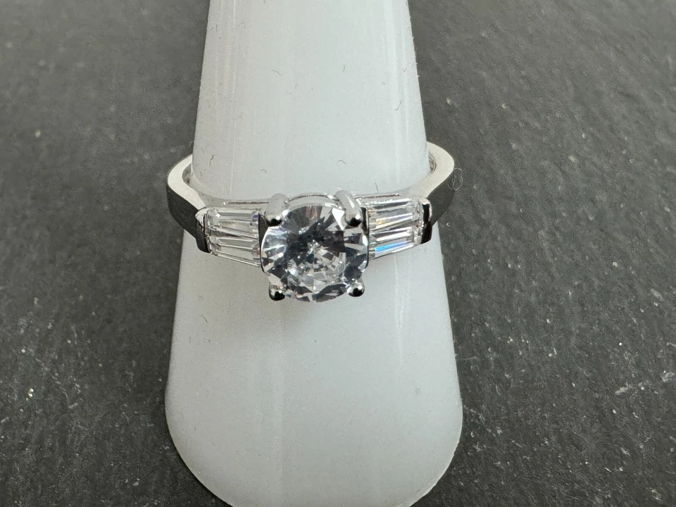 925 Silber Cocktail Ring Zirkonia Ring Gr 19 sehr modernes solides Design - Bild 2 von 4