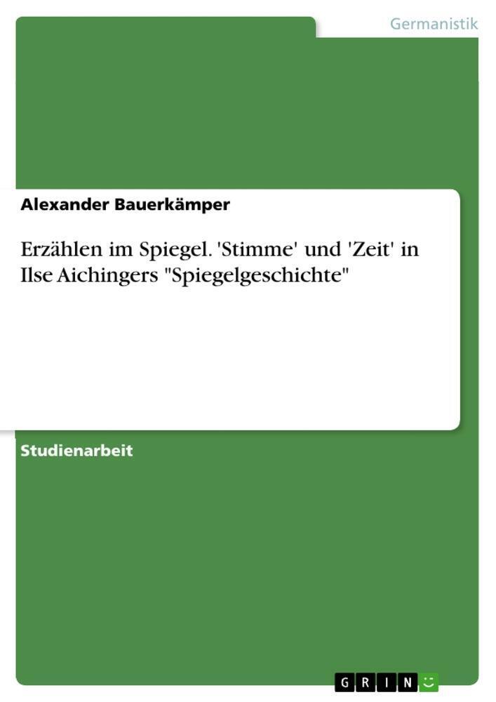 Thumbnail - Alexander Bauerkämper | Erzählen Spiegel. 'stimme' Und 'zeit' In