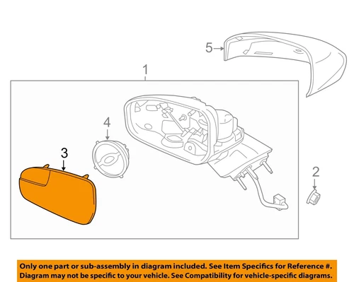 FORD OEM 13-20 Fusion Front Door Outside Mirrors-Mirror Glass DS7Z17K707A