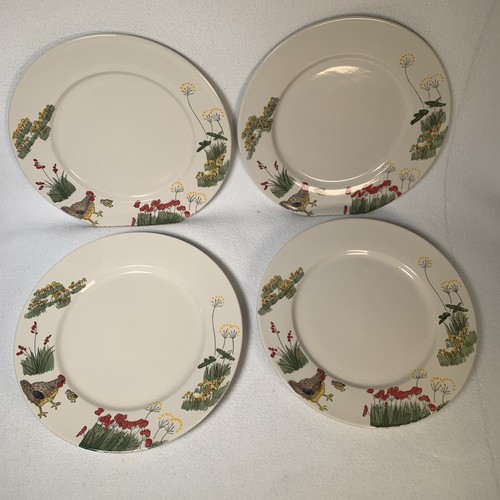 4 Paula Deen SOUTHERN ROOSTER Discontinued Stoneware Farmhouse dinner plates