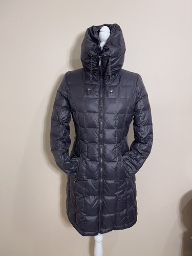 Laundry By Shelli Segal High Collar Down Fill Puffer Gray Long Coat Women’s Sz M - Bild 2 von 12