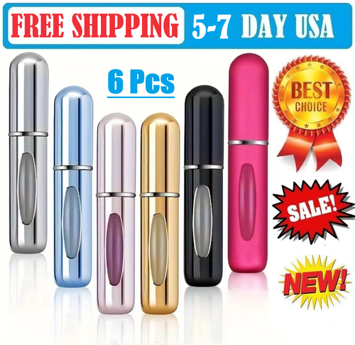 6 Pcs Mini Refillable Travel Portable Perfume Atomizer Bottle Spray Pump Case