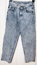 Vintage 1980s Lee 29 Acid Wash Women 6/8 High Waist Tapered Straight Mom Jeans