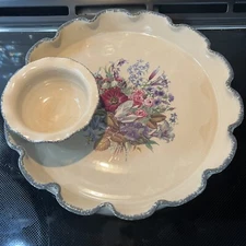 Home And Garden Party Floral Chip&Dip, Veggie, Party Serve Tray,2002 With Box