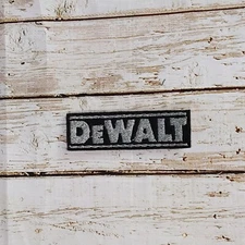 DeWalt Patch Iron-On Tools Logo Applique Embroidered Patch DeWalt grey black