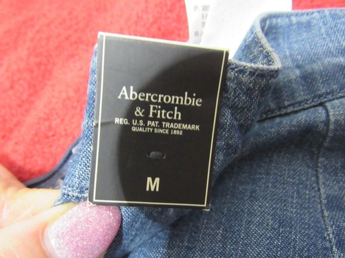 ABERCROMBIE & FITCH, NEW JUNIOR'S BLUE COTTON BL NO POCKET SIZE ZIP SHORTS, SZ M - Picture 6 of 7