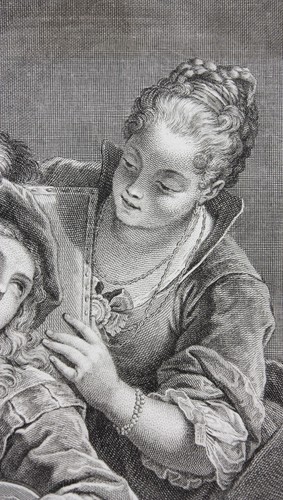 Nicolas-Gabriel Dupuis nach Jean Raoux, Taille-douce, La leçon de musique, - Bild 6 von 12
