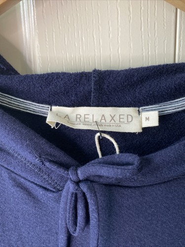 LA RELAXED Classic Navy Blue Hooded Dress Women's Size M - Picture 2 of 5