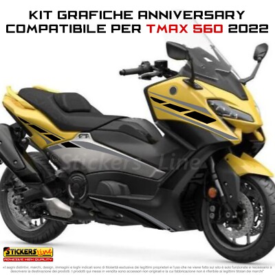 Adesivi per Yamaha Tmax 560 2022 Kit Anniversary Nero opaco