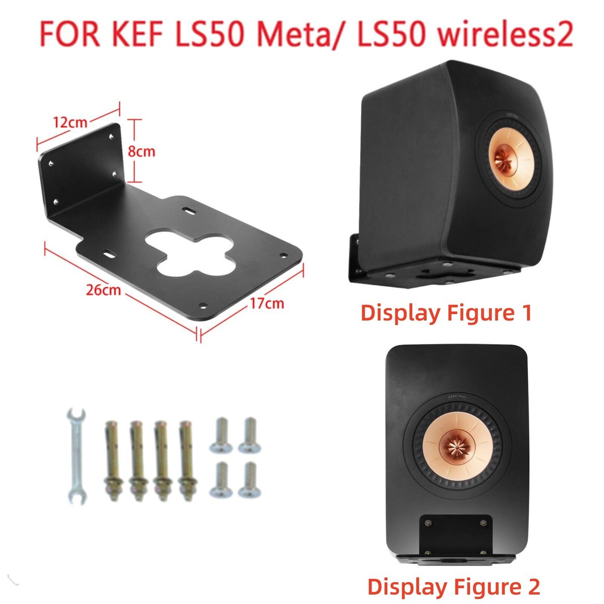 Desktop Speaker Stand Desk Pad For KEF LSX II, Metal Non Slip Vibration Reduction Speaker Stand Desktop Mount Holder For LSX II Wireless HiFi Speaker (Black Kef Speakers