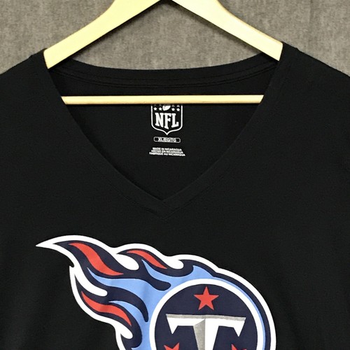 Tennessee Titans Shirt Womens XL Black NFL T Shirt V Neck Football Short Sleeve - Picture 5 of 13