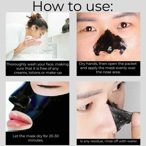Charcoal Activated Black Face Mask Blackhead Remover Peel Off Facial Black Mask - Picture 4 of 12
