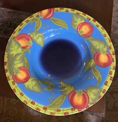  SERVING BOWL LARGE PLATE 18 1/2'' Tomatoes & Peas by Laurie Gates