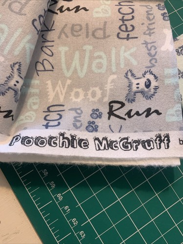 FAT QUARTER BUNDLE OF 5 - Poochie McGruff FLANNEL 3 Wishes Fabric Dogs Bows Paw - Picture 7 of 8
