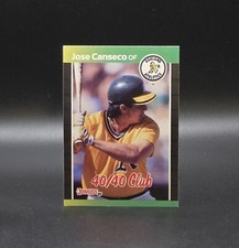 1989 Donruss JOSE CANSECO 40/40 Club Card #643 Oakland Athletics