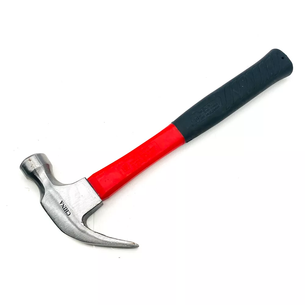 Husky Metal Curved Claw Hammer Hand Tool Workshop Equipment Black Red Handle