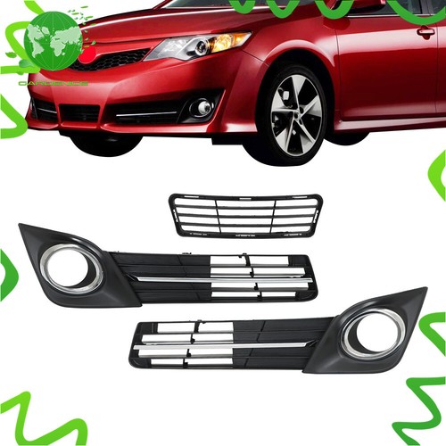Fog Lamp Cover Black w/Bumper Lower Grille Pair For Toyota Camry SE 2012-2014 - Picture 2 of 13
